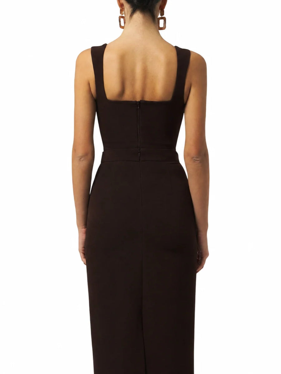 Silence top crop Amber donna marrone moro