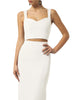 Silence top crop Amber donna bianco latte