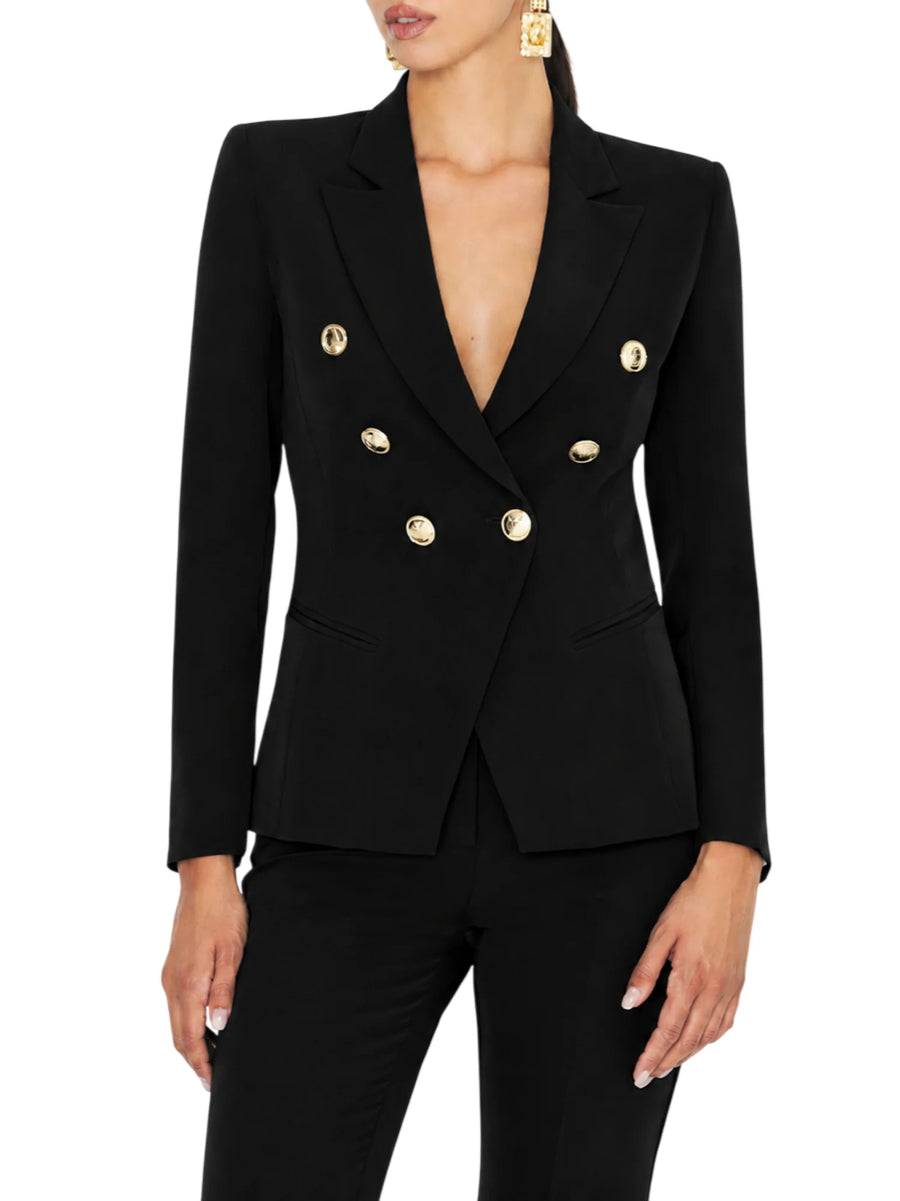 Silence giacca blazer donna doppiopetto Libra nero