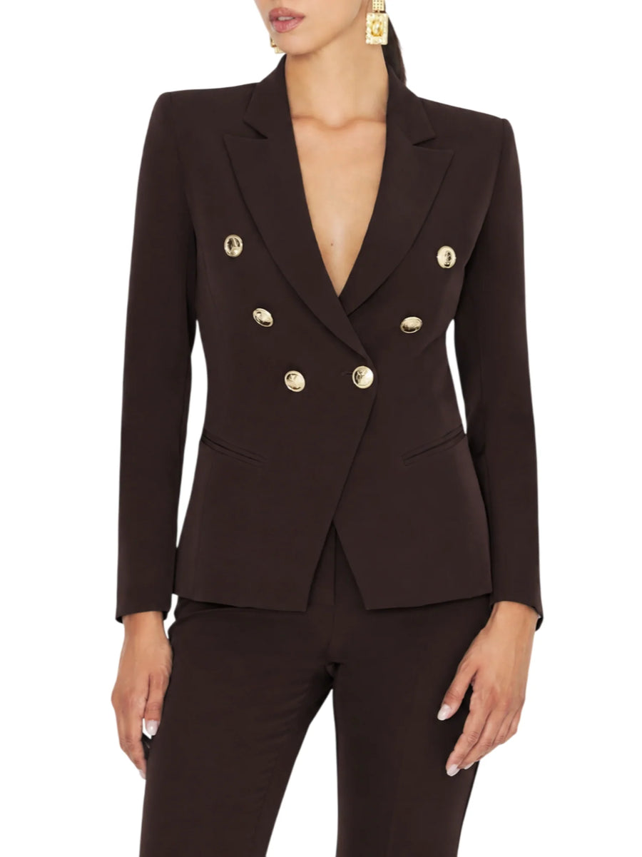 Silence giacca blazer donna doppiopetto Libra marrone