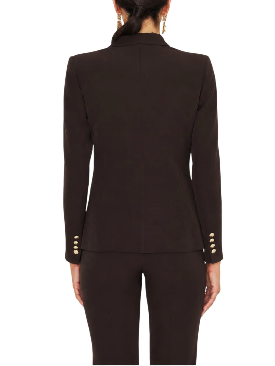Silence giacca blazer donna doppiopetto Libra marrone
