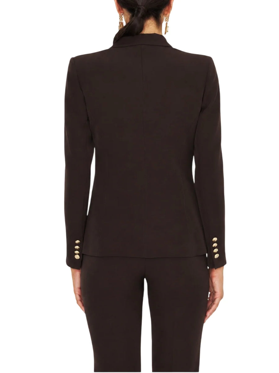 Silence giacca blazer donna doppiopetto Libra marrone
