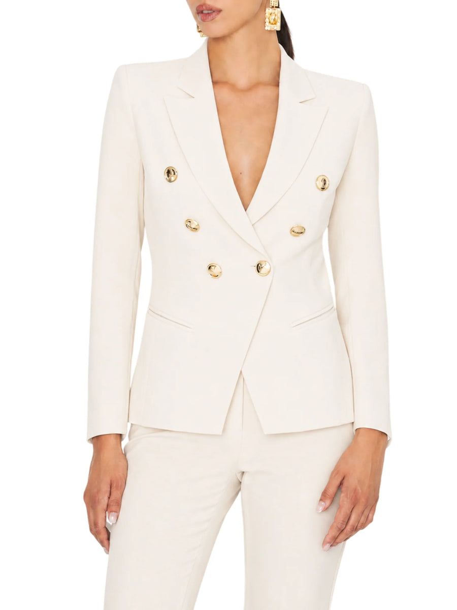 Silence giacca blazer donna doppiopetto Libra bianco latte