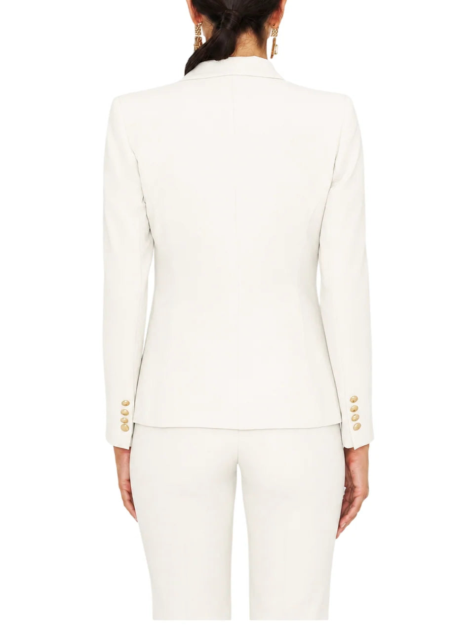 Silence giacca blazer donna doppiopetto Libra bianco latte