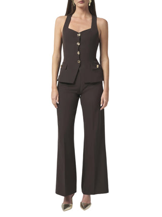 Silence pantaloni flare donna Betty marrone SD2025PY DARK BROWN SILENCE 