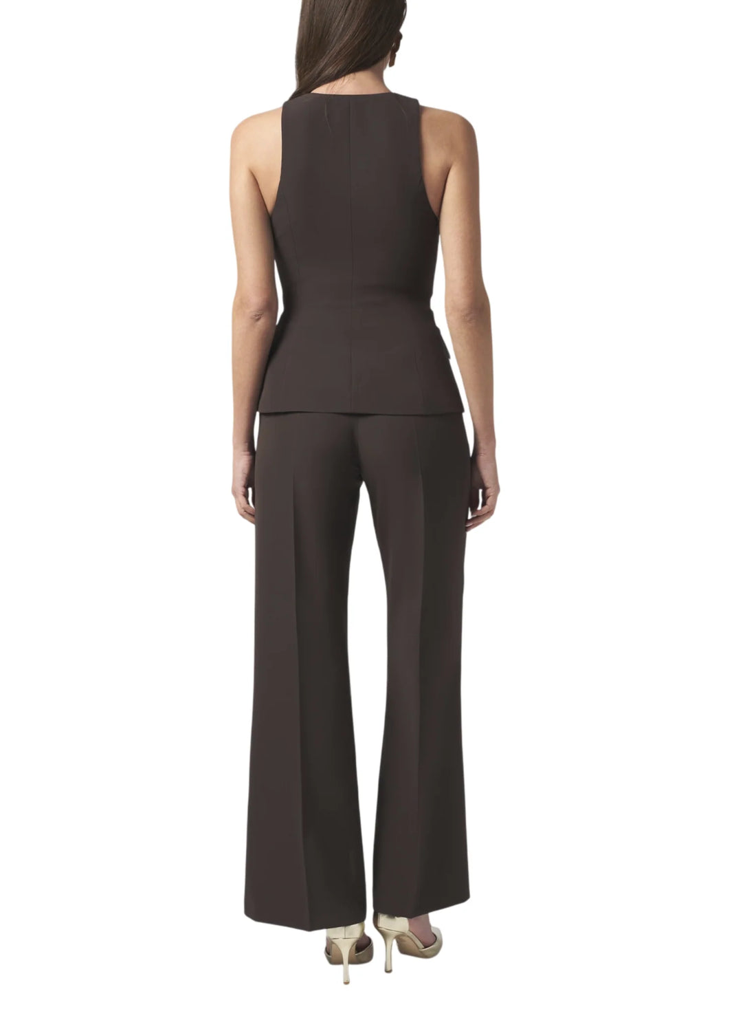 Silence pantaloni flare donna Betty marrone