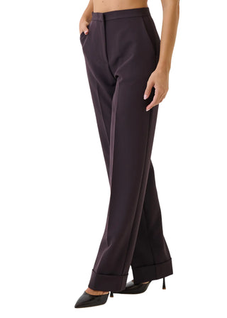 Silence pantaloni donna Phoenix gamba dritta con risvolto borgogna SLPA043 CHOCO WINE SILENCE 