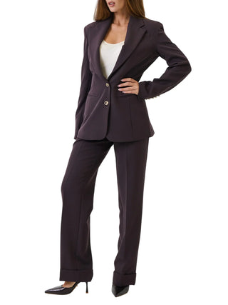 Silence pantaloni donna Phoenix gamba dritta con risvolto borgogna SLPA043 CHOCO WINE SILENCE