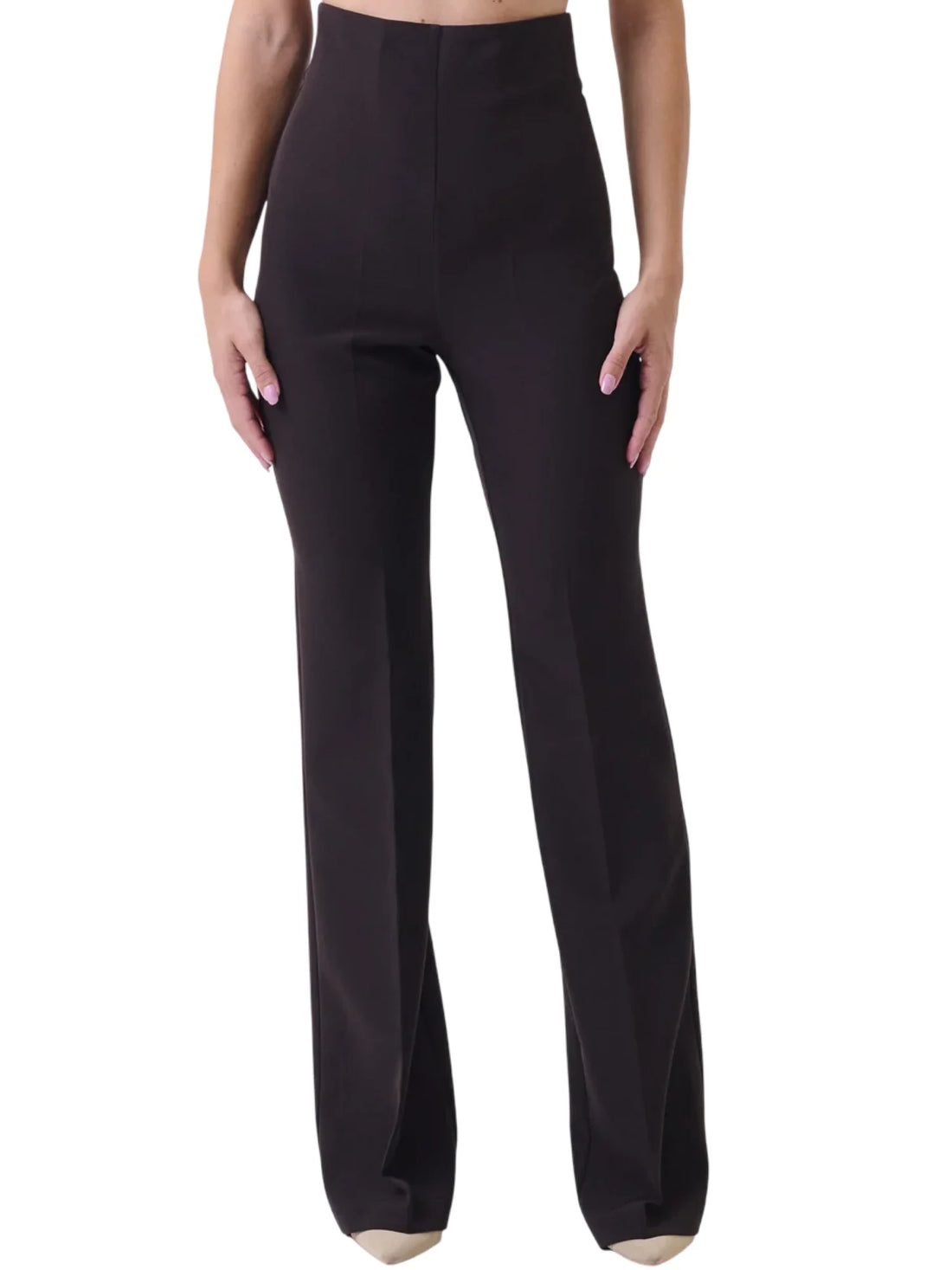 Silence pantaloni a zampa Amber donna marrone moro