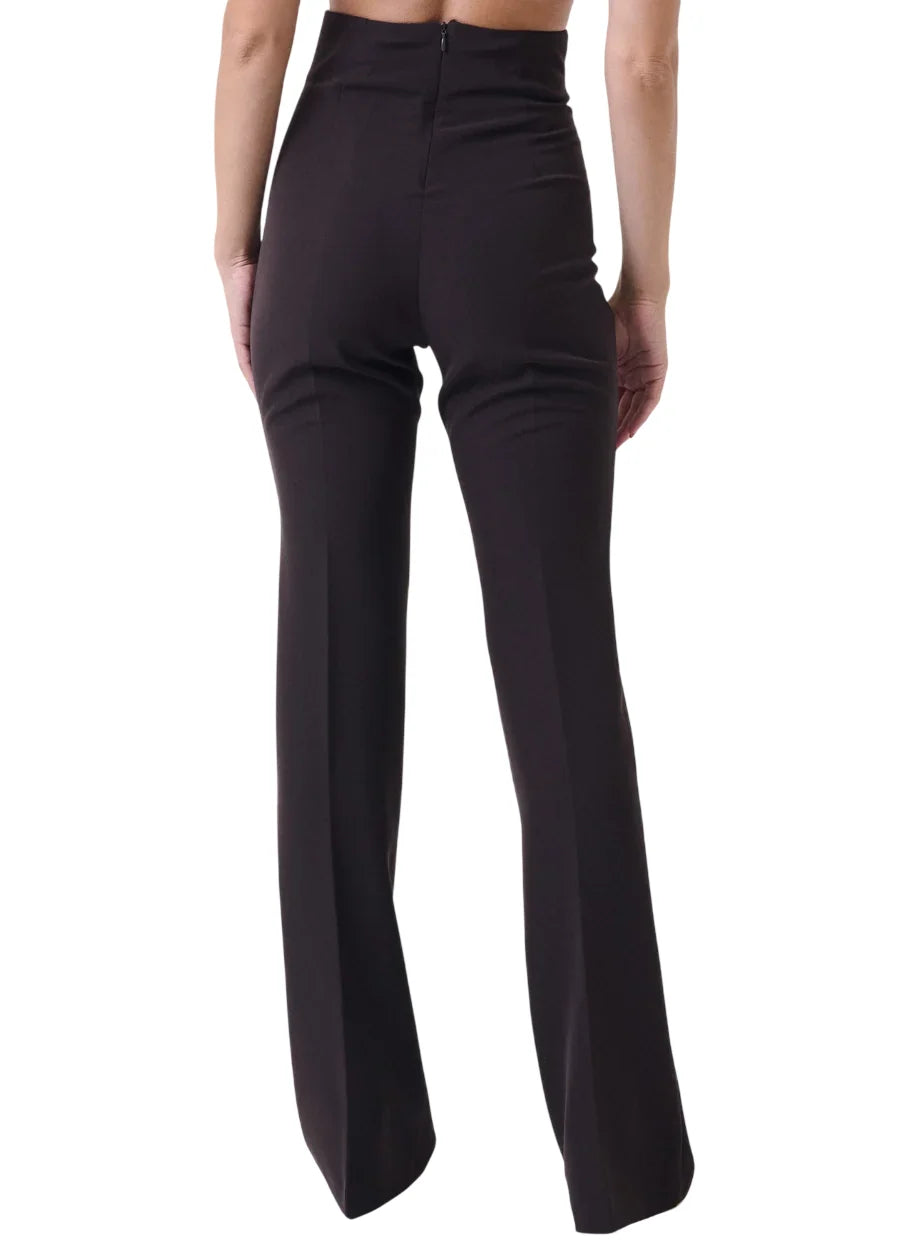 Silence pantaloni a zampa Amber donna marrone moro