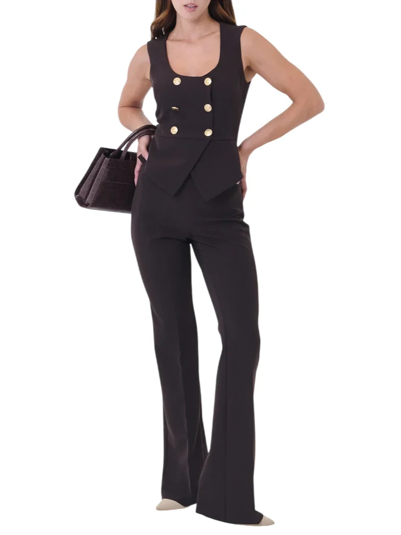 Silence pantaloni a zampa Amber donna marrone moro