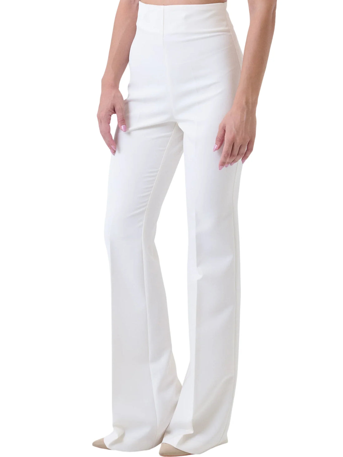 Silence pantaloni a zampa Amber donna bianco latte