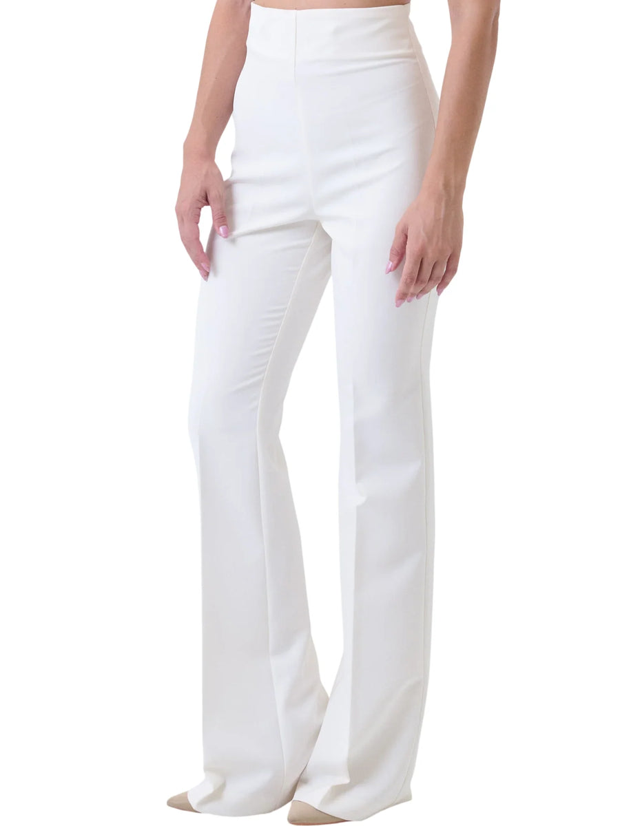 Silence pantaloni a zampa Amber donna bianco latte