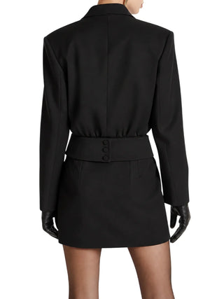 Simona Corsellini abito corto robe manteau con spilla nero CPABW0101 NERO SIMONA CORSELLINI