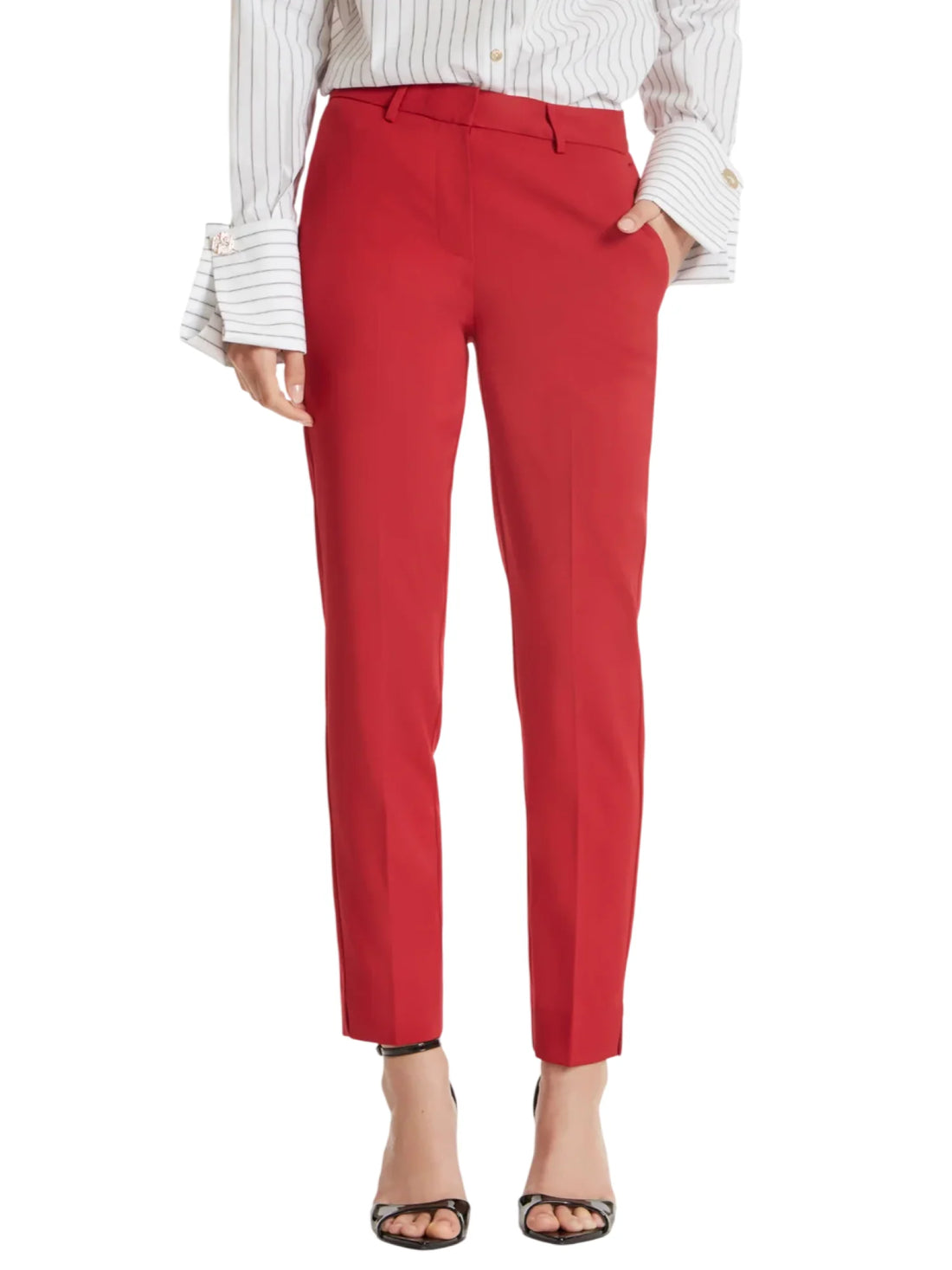 Simona Corsellini pantaloni a sigaretta donna rosso