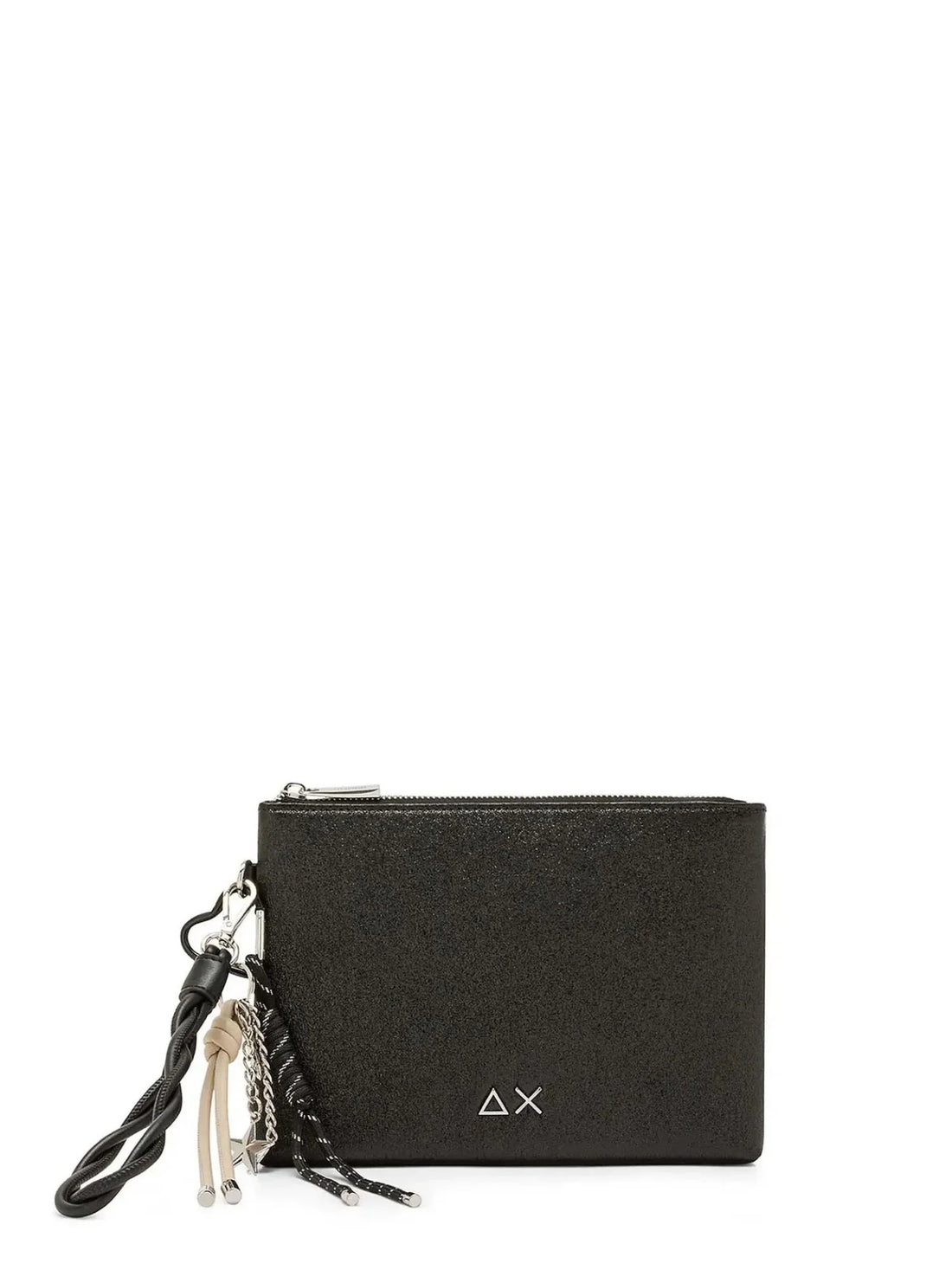 Sun68 pochette donna in scuba laminata con cinturino nero