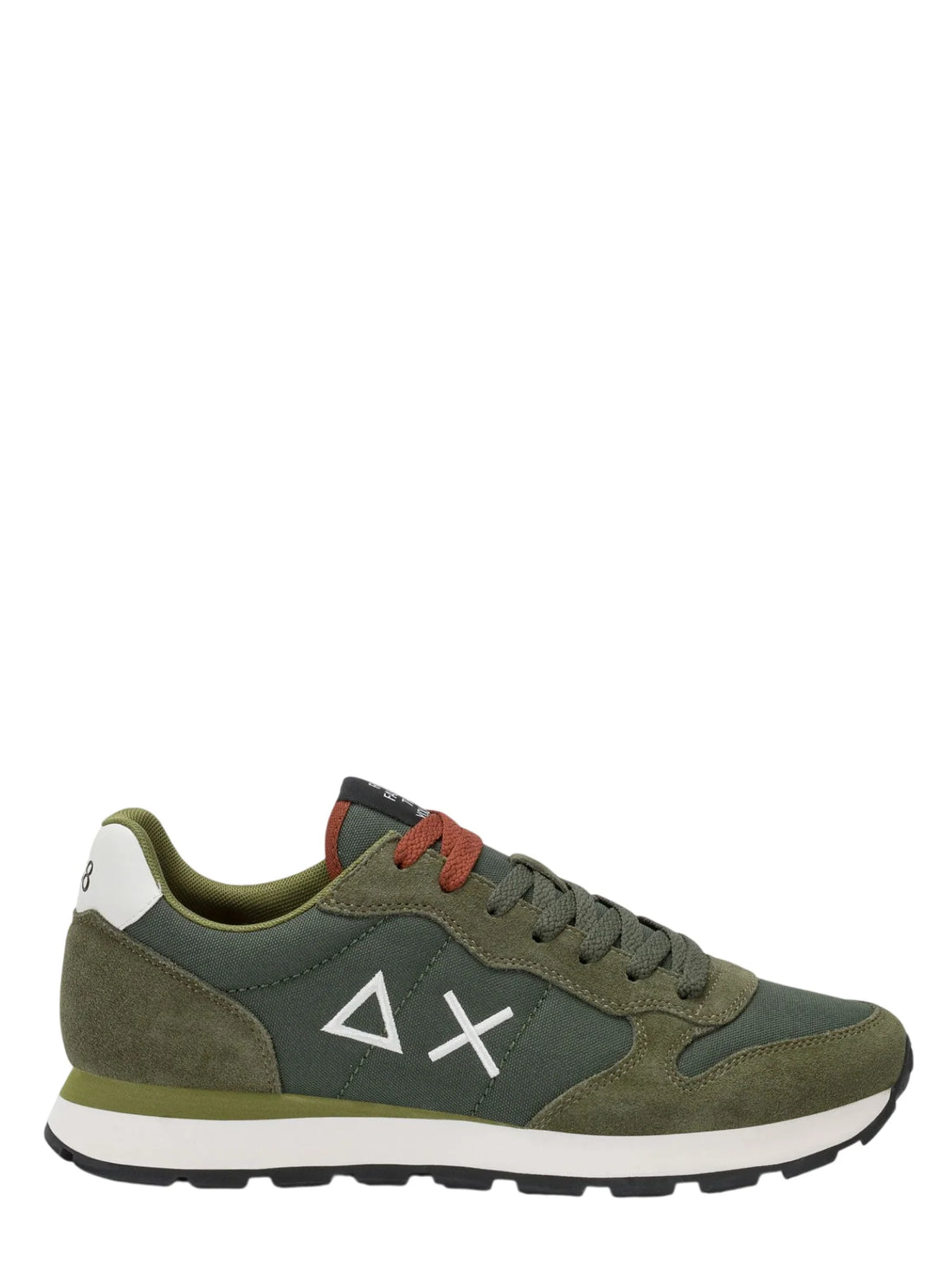 Sun68 sneakers uomo Tom Solid in tessuto e suede verde militare