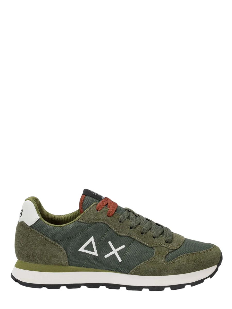 Sun68 sneakers uomo Tom Solid in tessuto e suede verde militare