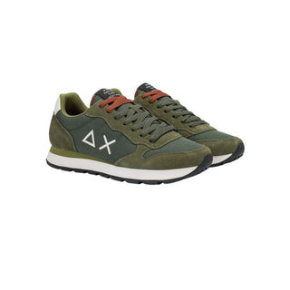 Sun68 sneakers uomo Tom Solid in tessuto e suede verde militare