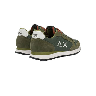 Sun68 sneakers uomo Tom Solid in tessuto e suede verde militare