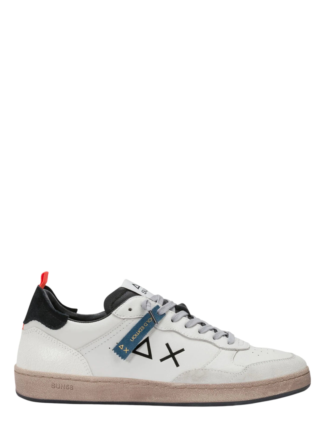 Sun68 sneakers uomo in pelle Urban Basket panna nero