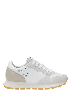 Sun68 sneakers donna Ally Studs in suede ed ecopelle bianco ecrù