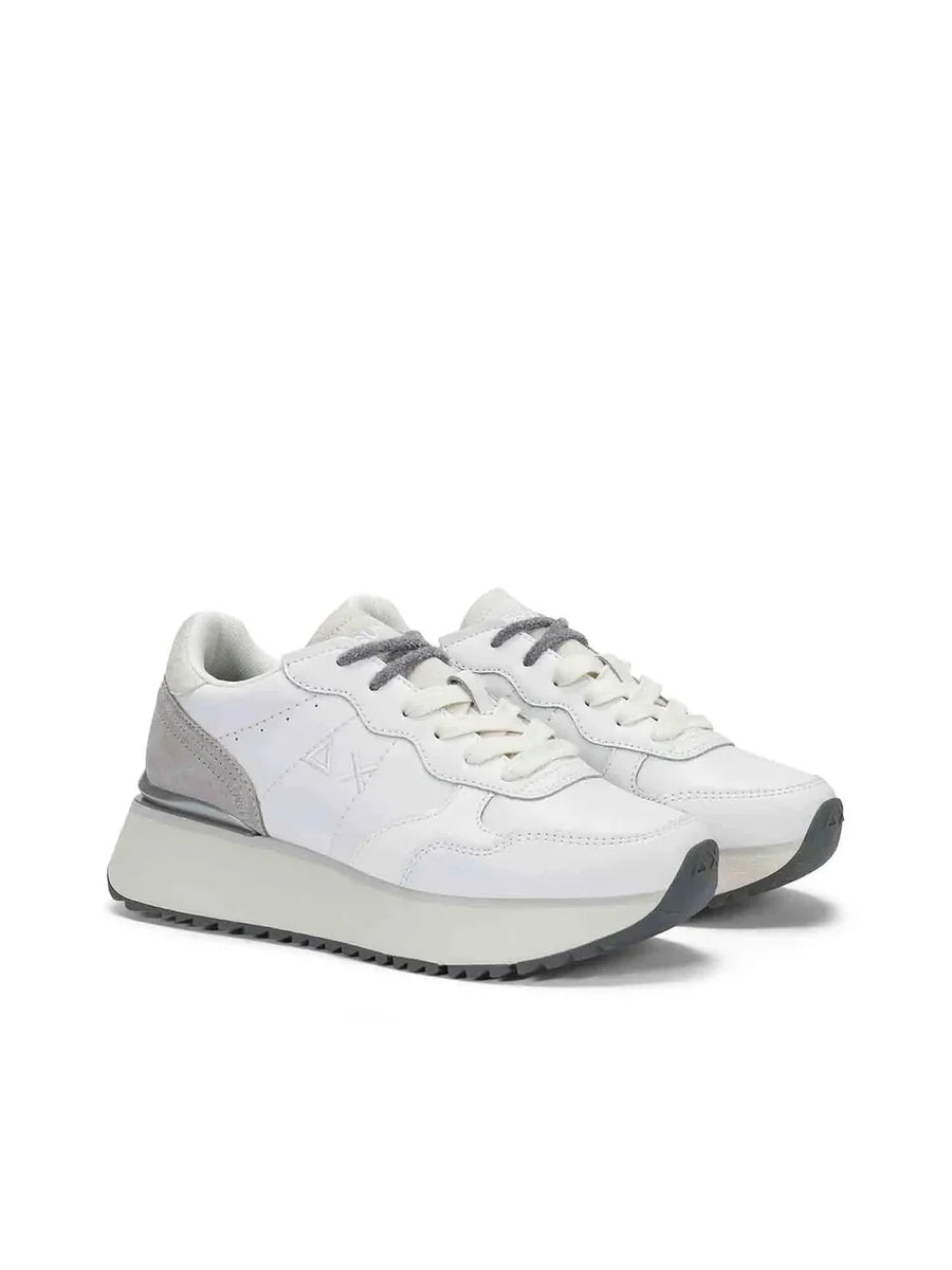 Sun68 sneakers donna Big Ally Leather in ecopelle e suede bianco