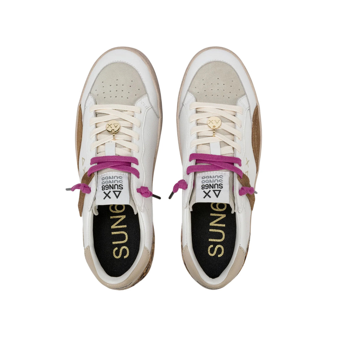 Sun68 sneakers donna Urban Street colorblock bianco marrone