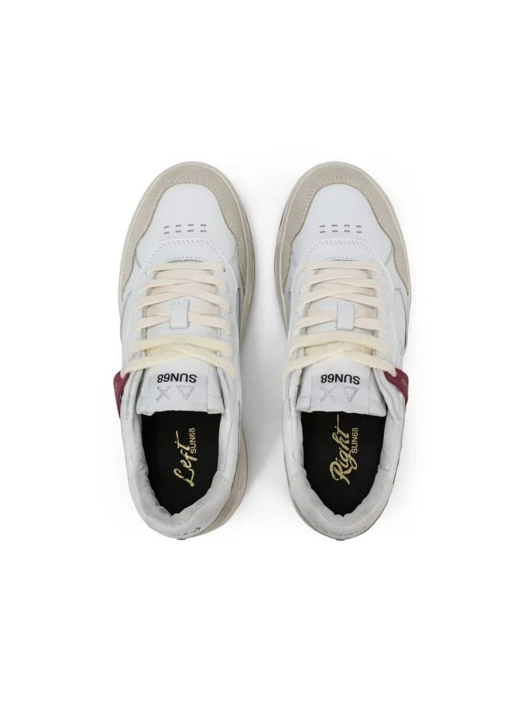 Sun68 sneakers donna Basket Love Lady in pelle e suede bianco