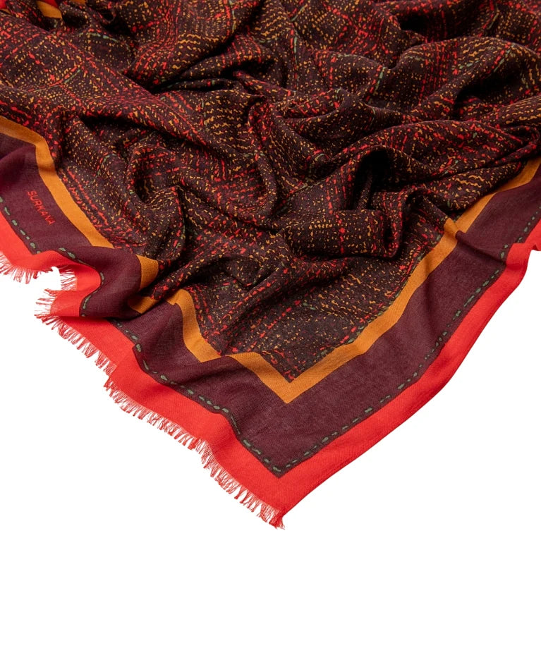 Surkana foulard in viscosa donna stampa multicolor bordeaux
