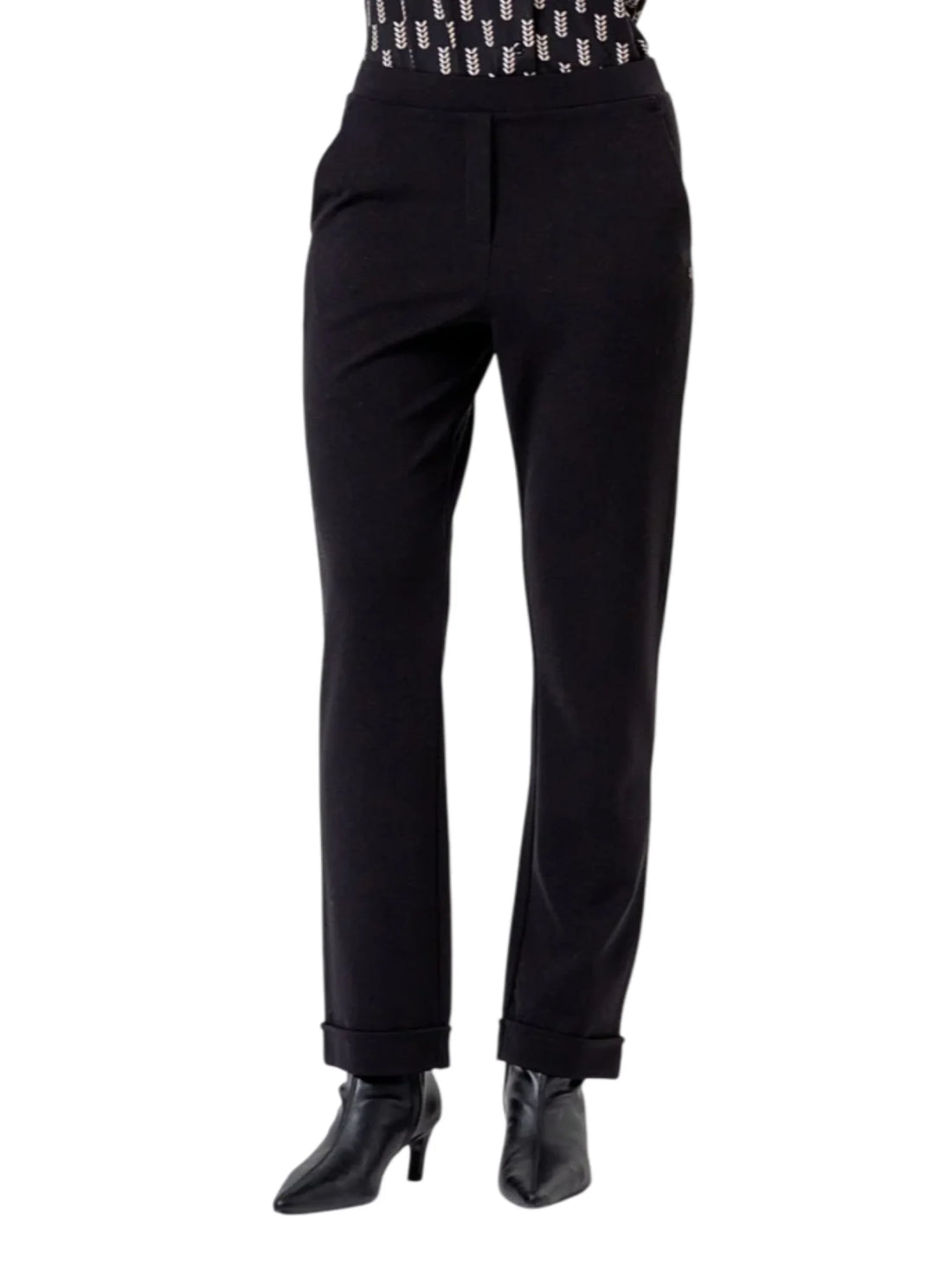 Surkana pantaloni donna misto viscosa nero