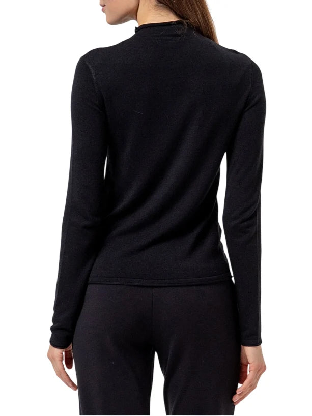 Surkana maglia lupetto donna in viscosa nero