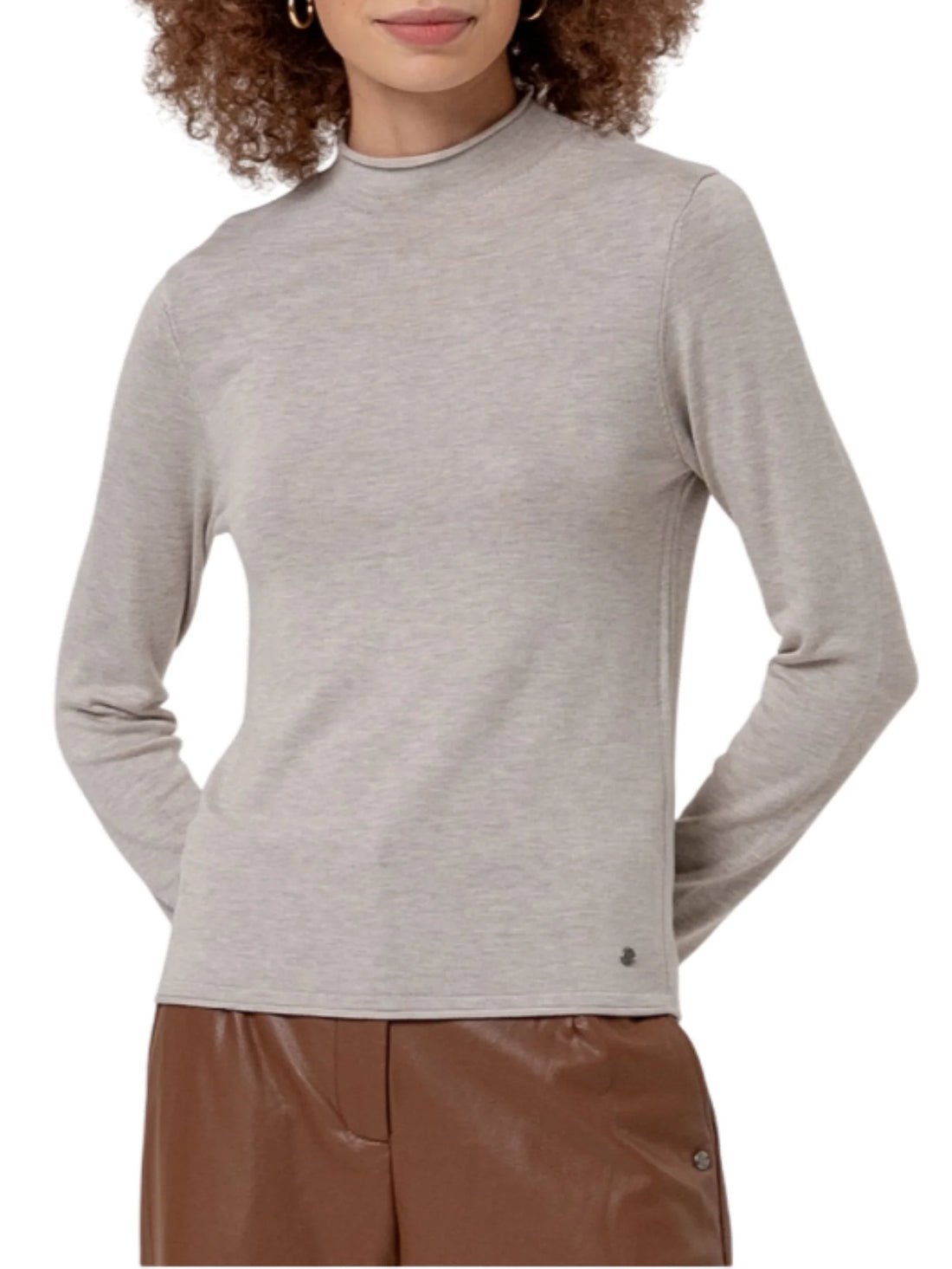 Surkana maglia lupetto donna in viscosa ecrù