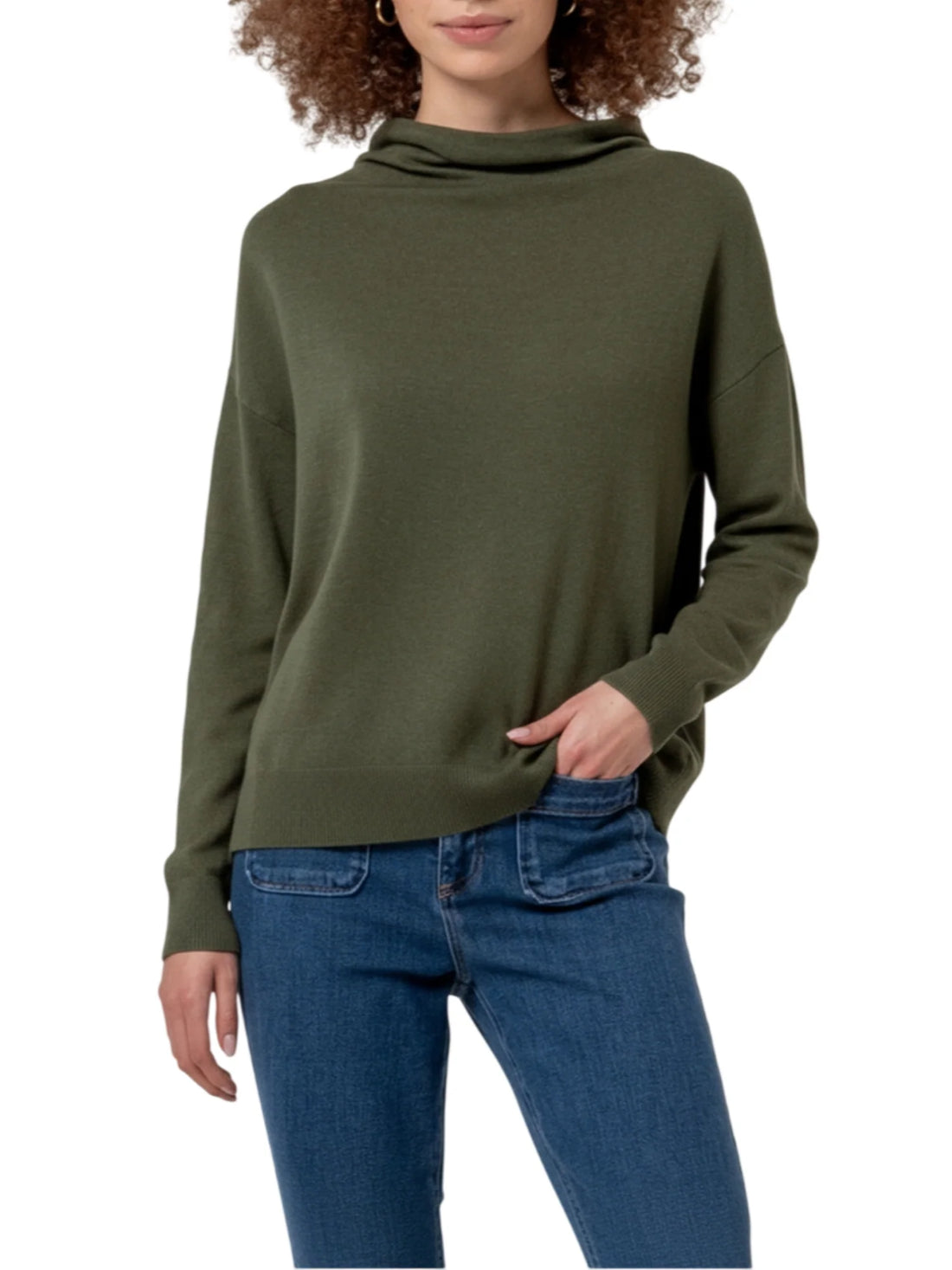 Surkana maglia lupetto donna misto alpaca verde