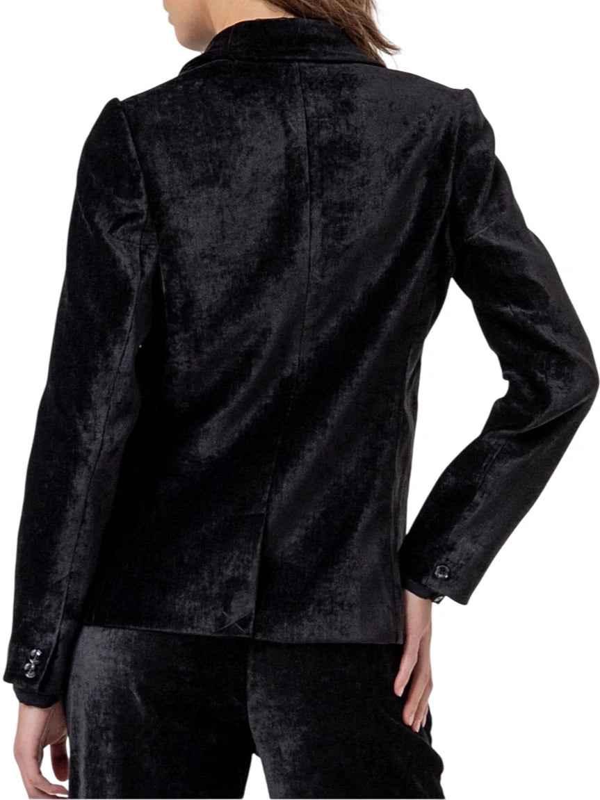Surkana giacca blazer donna in velluto nero