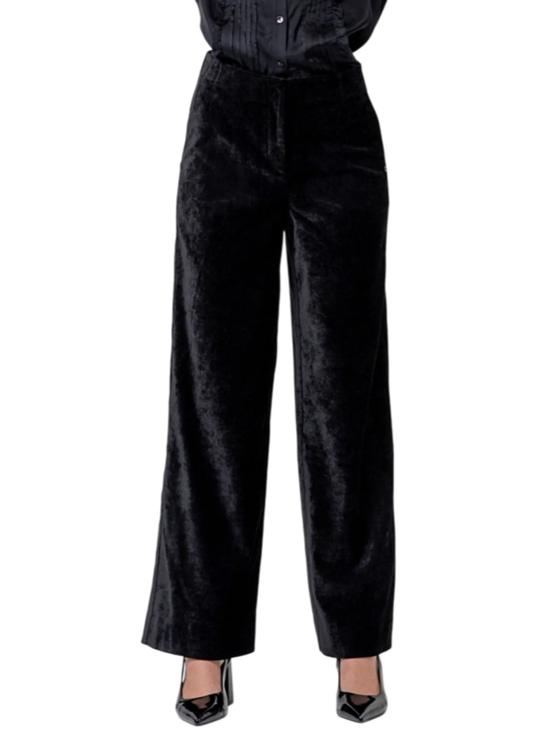 Surkana pantaloni palazzo donna in velluto nero
