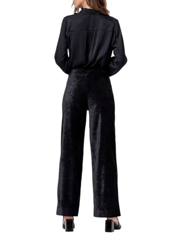 Surkana pantaloni palazzo donna in velluto nero