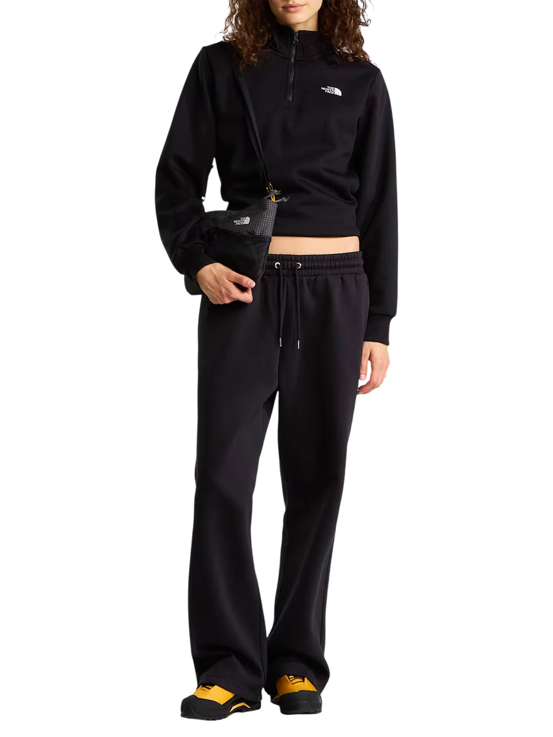 The North Face pantaloni donna Essential in cotone felpato nero