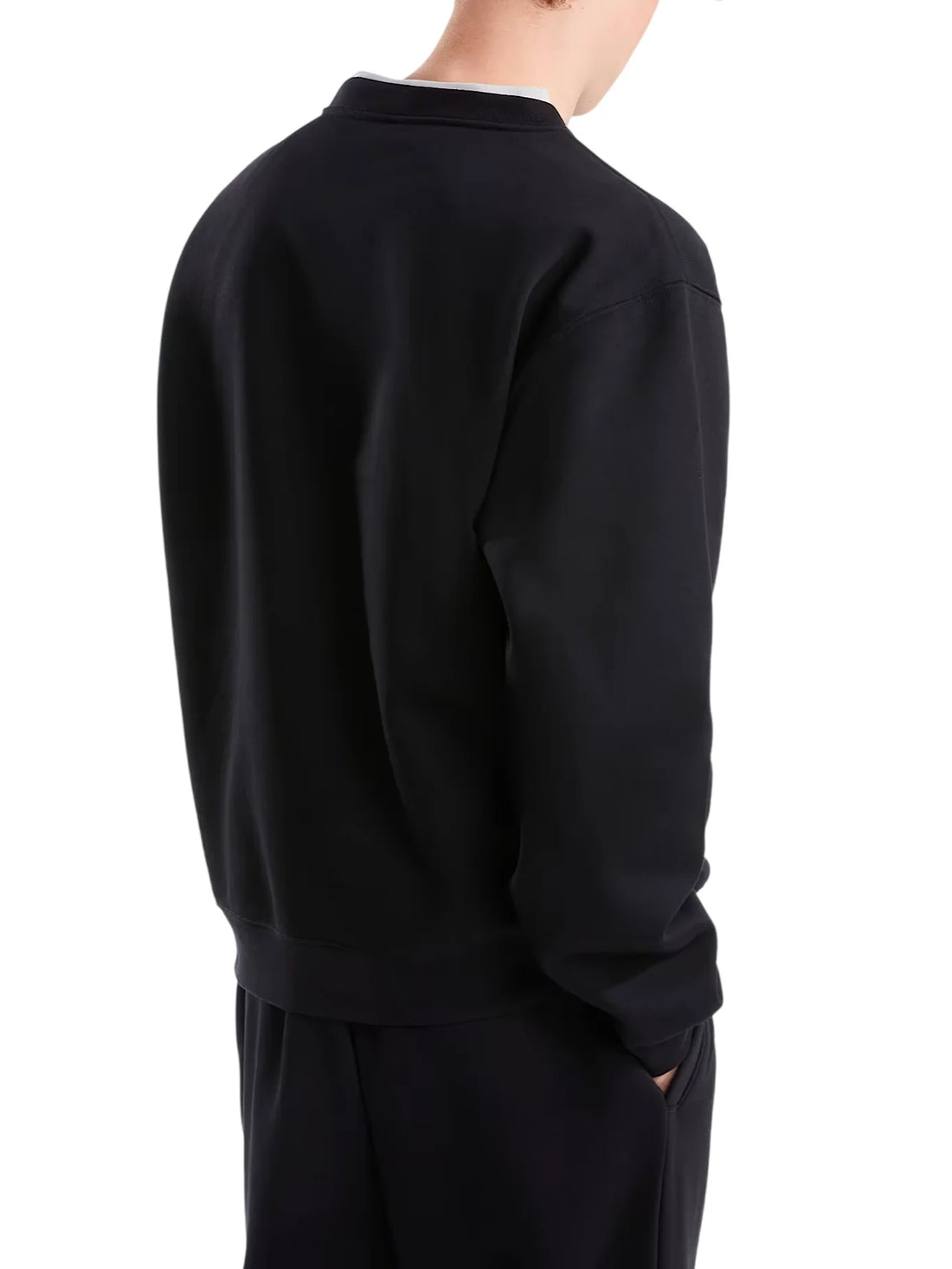 The North Face felpa uomo con logo in cotone felpato nero