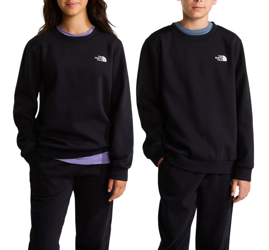 The North Face felpa unisex bambino in cotone felpato nero