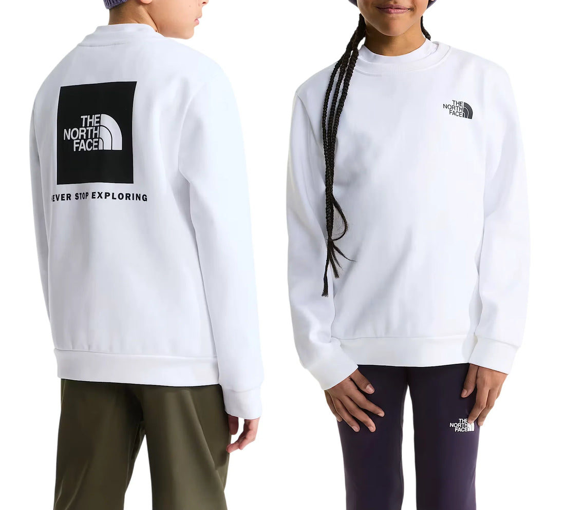 The North Face felpa unisex bambino con logo bianco