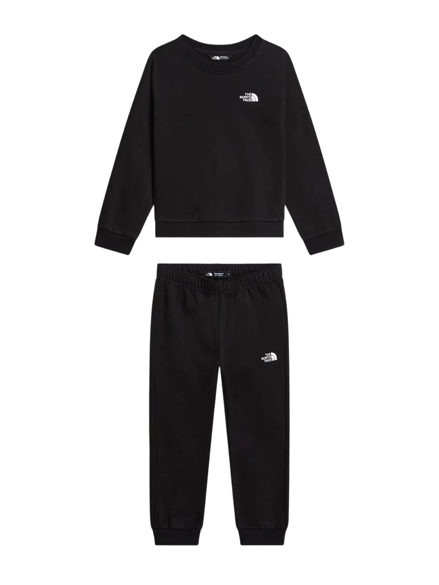 The North Face completo sportivo unisex bambino felpa pantalone nero