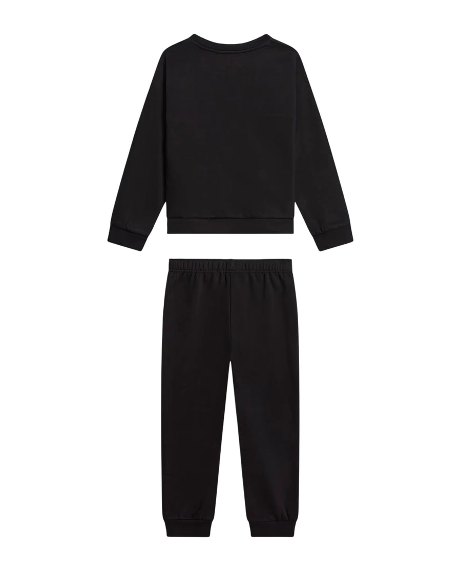 The North Face completo sportivo unisex bambino felpa pantalone nero