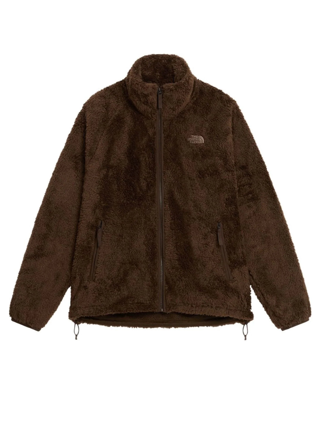 The North Face giubbino donna con zip in tessuto sherpa marrone