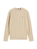 Tommy Hilfiger maglia a trecce bambino beige