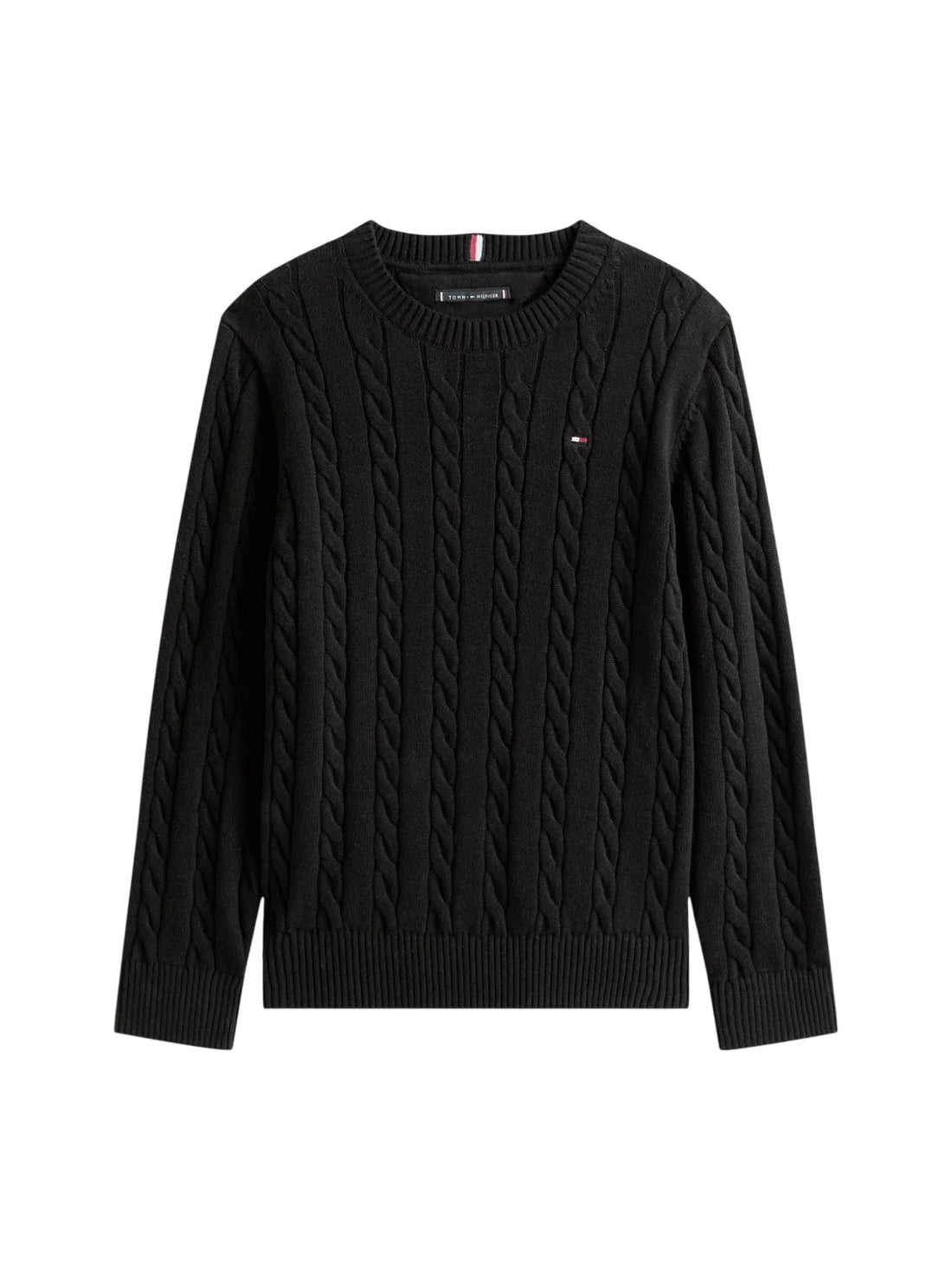 Tommy Hilfiger maglia a trecce bambino nero