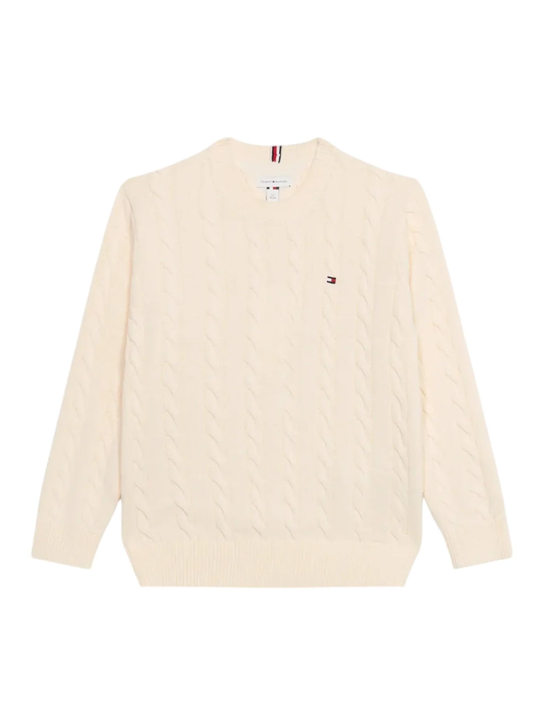 Tommy Hilfiger maglia a trecce bambino beige