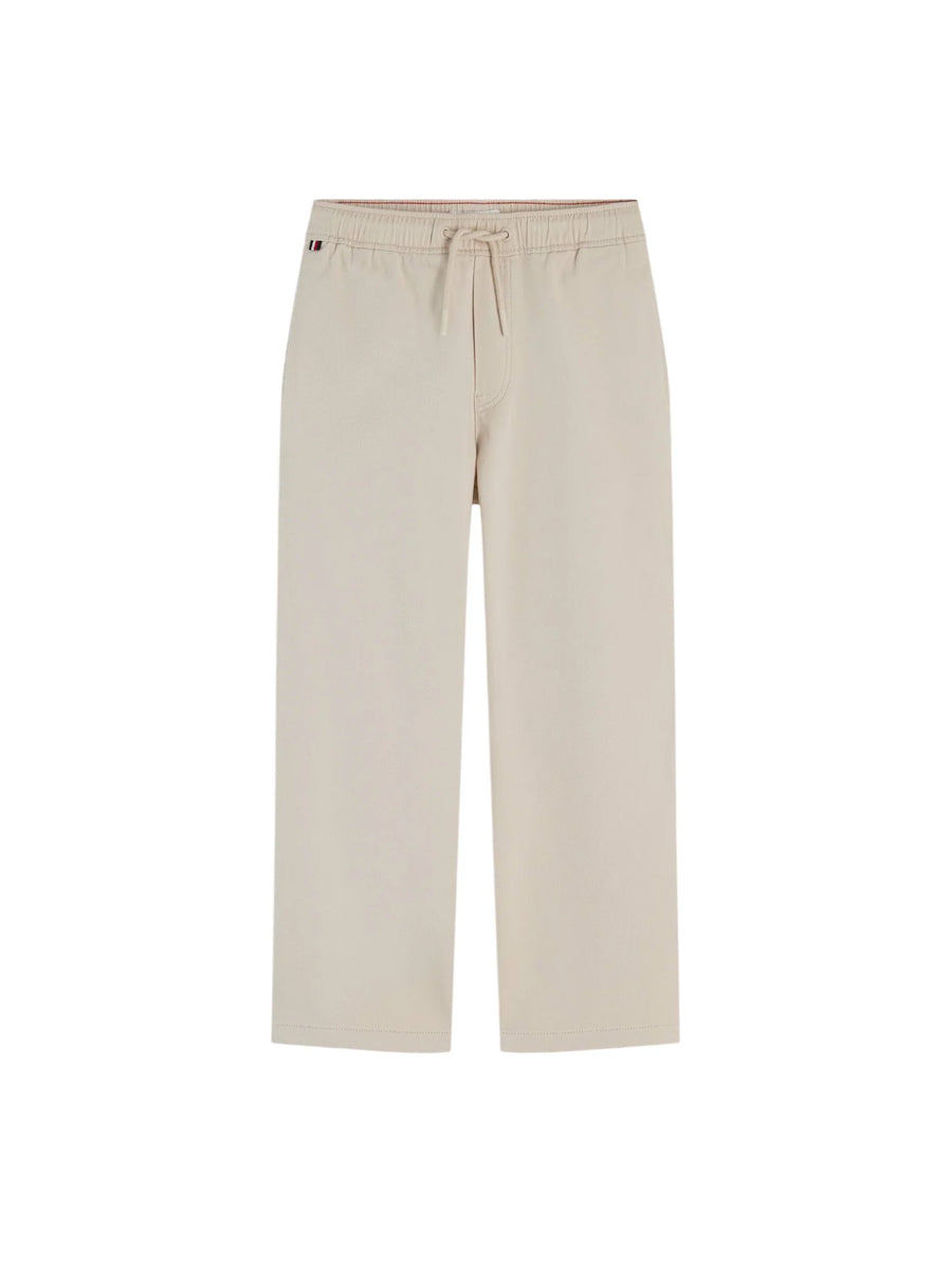Tommy Hilfiger pantaloni bambino baggy con coulisse beige<BR/> KB0KB10282 ACI Tommy Hilfiger 