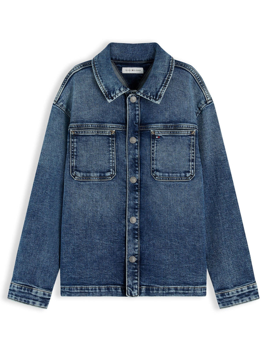 Tommy Hilfiger camicia di jeans bambino lavaggio medio KB0KB10440 1A5 Tommy Hilfiger 