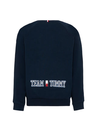 Tommy Hilfiger felpa bambino con stampa logata blu